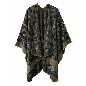 Women's Vintage Pattern Open Front Poncho Cape Shawl Winter Shawl Wraps🦒
